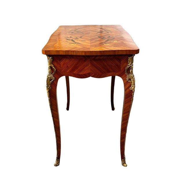 1930s 1930s Louis XV Style Writing Table With Gilt Ormolu For Sale - Image 5 of 8