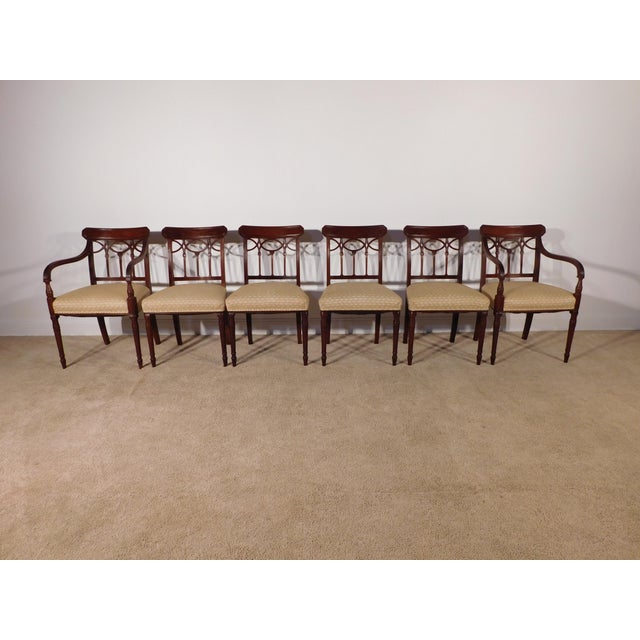 Antique Circa 1920s-30s Set of 6 Sheraton Charak Furniture Dining Chairs For Sale - Image 15 of 18