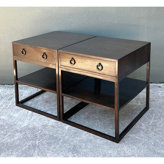 Mid-Century Modern Vintage Two Tiered Nightstands - A Pair For Sale - Image 3 of 12