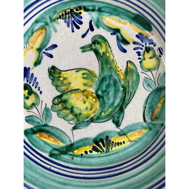 Spanish Ceramic Lebrillo Plate with Painted Bird from Triana For Sale - Image 5 of 8
