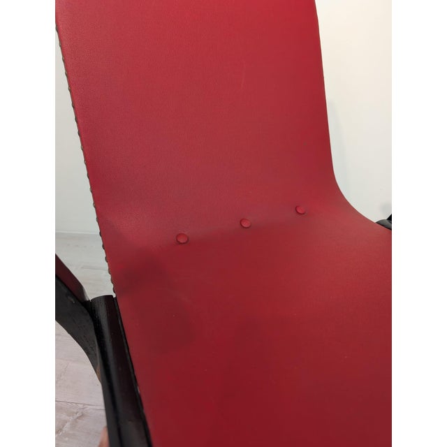 Vintage Wooden Chair in Red, 1960s For Sale - Image 9 of 11