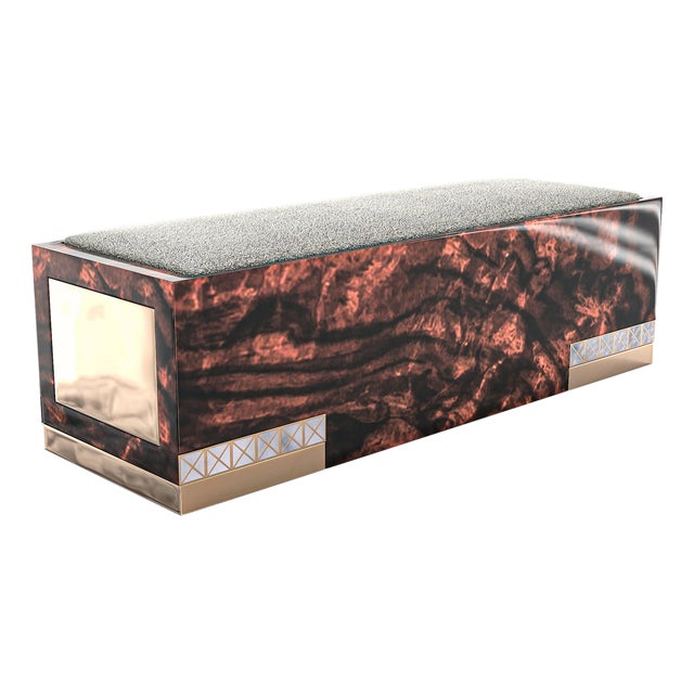 "La Perla Prescelta" Bench Together With "The Art of Mother of Pearl Inlay" For Sale