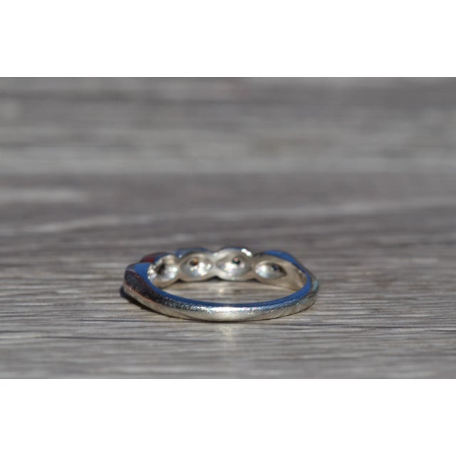 Late 20th Century The Walnut Creek: Antique Platinum Stackable Band Set with Diamonds For Sale - Image 5 of 10