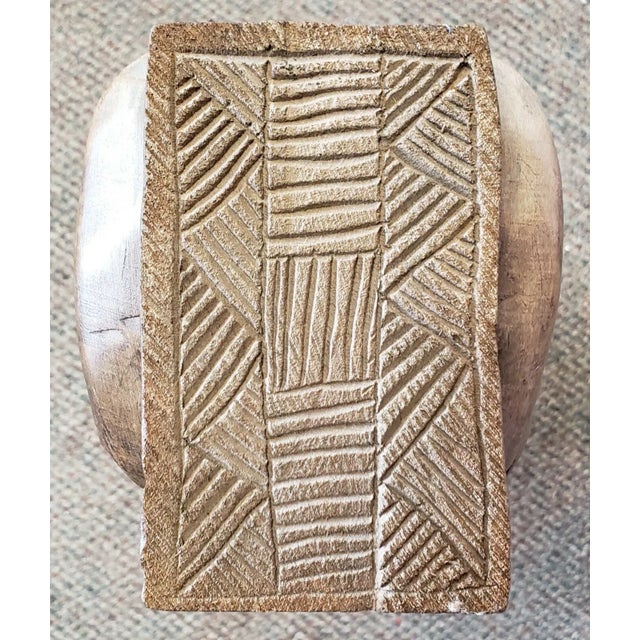 1970s 1974 Seated Male Wood Carving by Kimpembe Pierre For Sale - Image 5 of 6