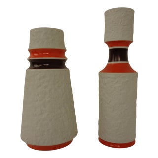 Space Age Op Art Vases from Royal KPM, 1960s, Set of 2 For Sale