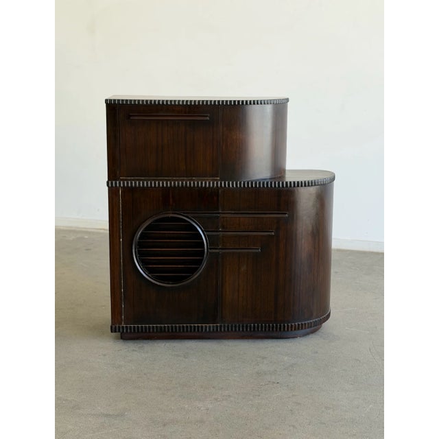 1960s Art Deco Fluted Cocktail Cabinet For Sale - Image 5 of 13