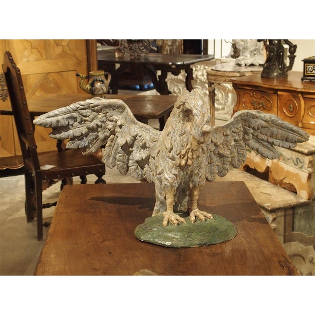 Circa 1700 Carved and Polychrome Wooden Pelican Sculpture From Tuscany