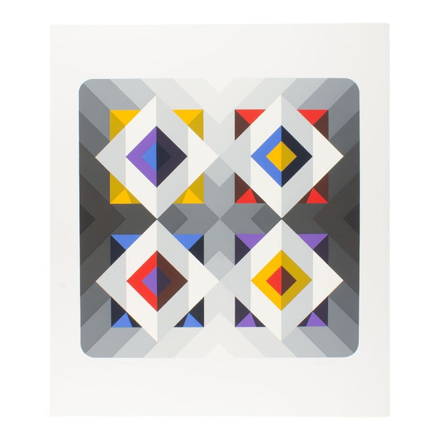 “Quantum Vi” Op Art Serigraph Print by Marko Spalatin For Sale