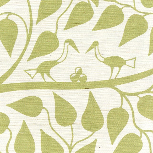 Contemporary SAMPLE - Schumacher Kayon Sisal Panel In Soft Green For Sale - Image 3 of 5