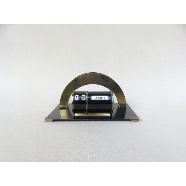 A form-reduced eternal calendar with lettering rack from the period of the Bauhaus, Dessau, in the combination black with...