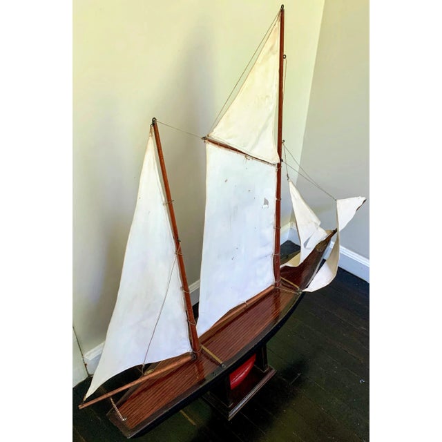 Mid 20th Century Vintage Mid 20th Century Schooner Large Model Sailboat For Sale - Image 5 of 13