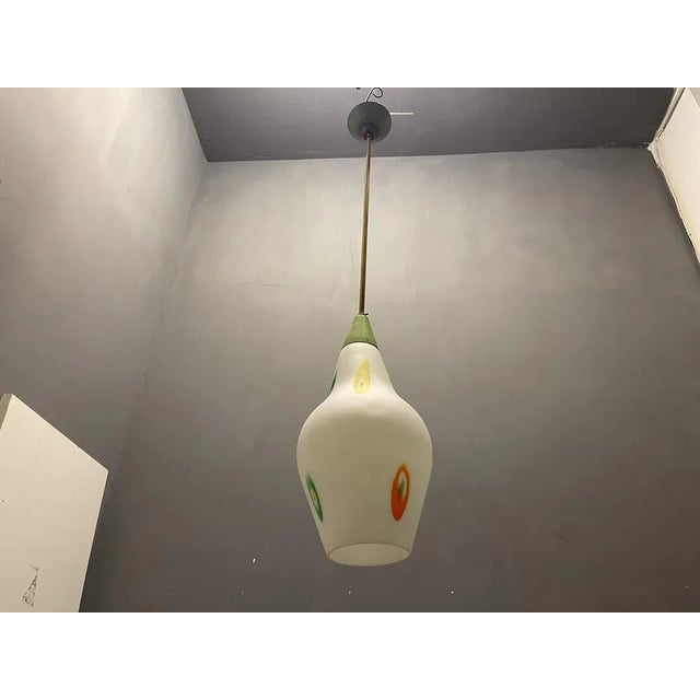 Italian Opaline Glass Light Pendant, 1950s For Sale - Image 3 of 7