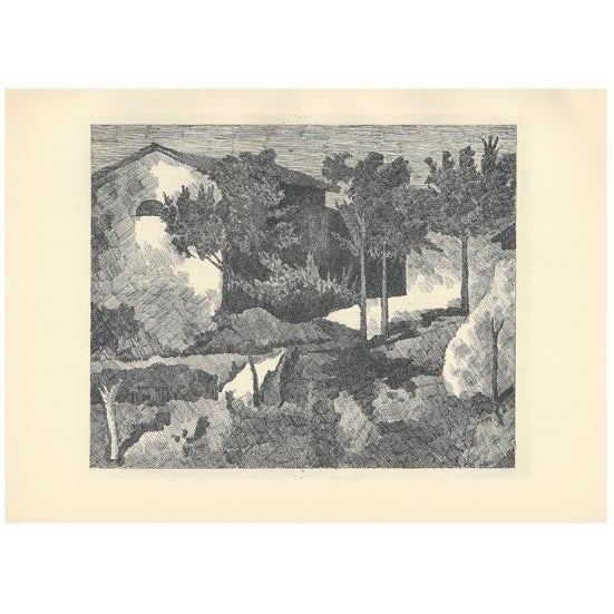 Black Giorgio Morandi, Landscape, Poggio, 1927-1957, Lithograph For Sale - Image 8 of 8