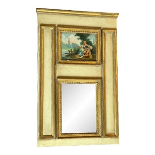 Vintage Smaller Italian Trumeau Wall Mirror For Sale