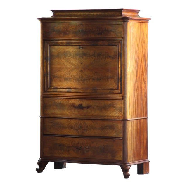 Danish Secretaire in Walnut, 1890s For Sale