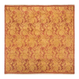 Mogul Collection Hand-Knotted Area Rug - Pink 4' 7" x 4' 9" For Sale