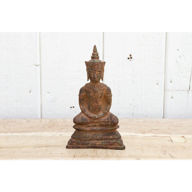 18th Century Bronze Seated Buddha For Sale - Image 10 of 10