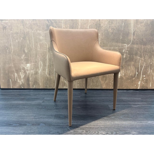 Rh Nicola Slope Leather Dining Armchair — Vegan Leather | Cocoa For Sale - Image 9 of 18