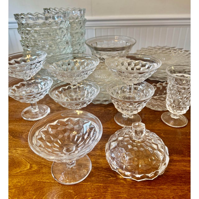 Transparent Fostoria American Cubist Dish Collection - 47pcs For Sale - Image 8 of 9