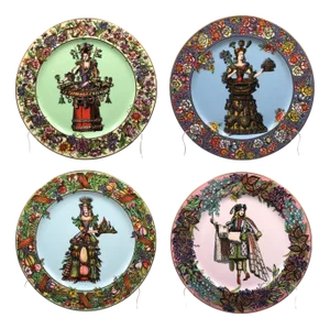 Four Seasons Decorative Plates by Versace for Rosenthal, 1990s, Set of 4