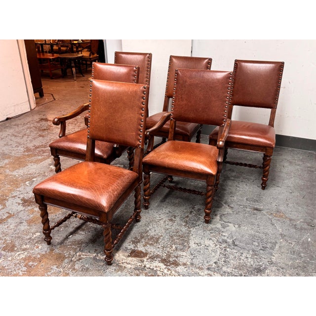 Traditional Stanley Furniture Barley Twist Chairs, Set of Six For Sale - Image 3 of 12