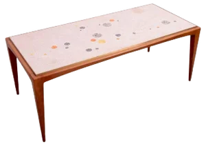 Mosaic Coffee Table on Wood Base by Berthold Muller, Germany, 1958