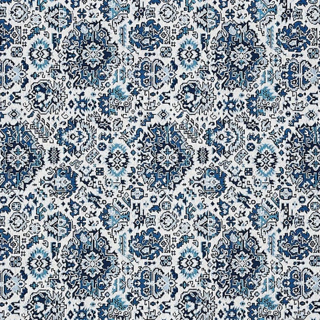 Schumacher Sample - Schumacher Pallay Epingle Fabric in Porcelain on Ivory For Sale - Image 4 of 4