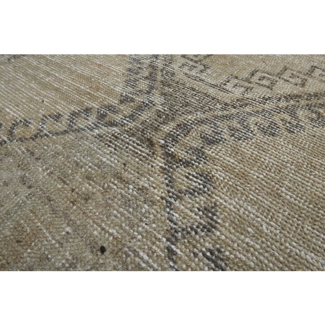Beige 1970s Vintage Handmade Wool Cotton Turkish Beige Area Rug For Sale - Image 8 of 10