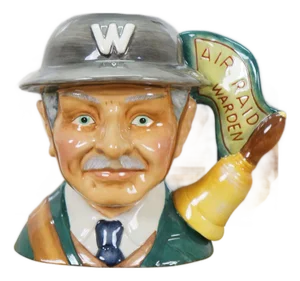 2004 Royal Doulton Character Jug Air Raid Precaution Warden LTD Ed Coa D7209 6"