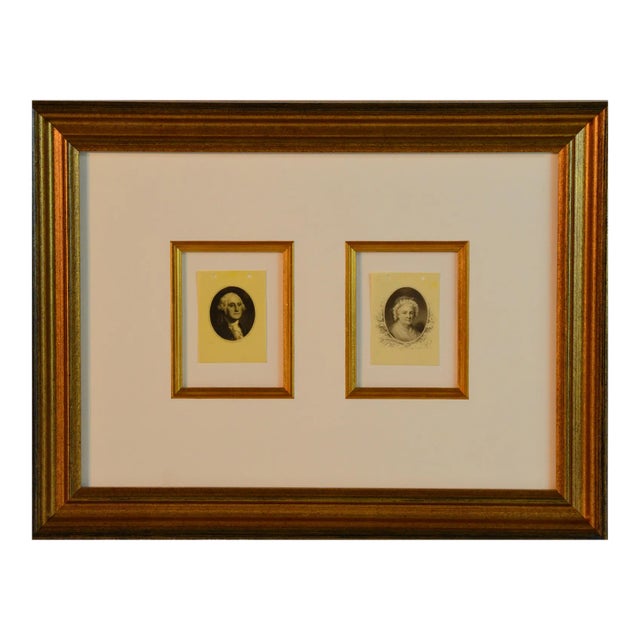 Antique Cellulite Images of George & Martha Washington For Sale
