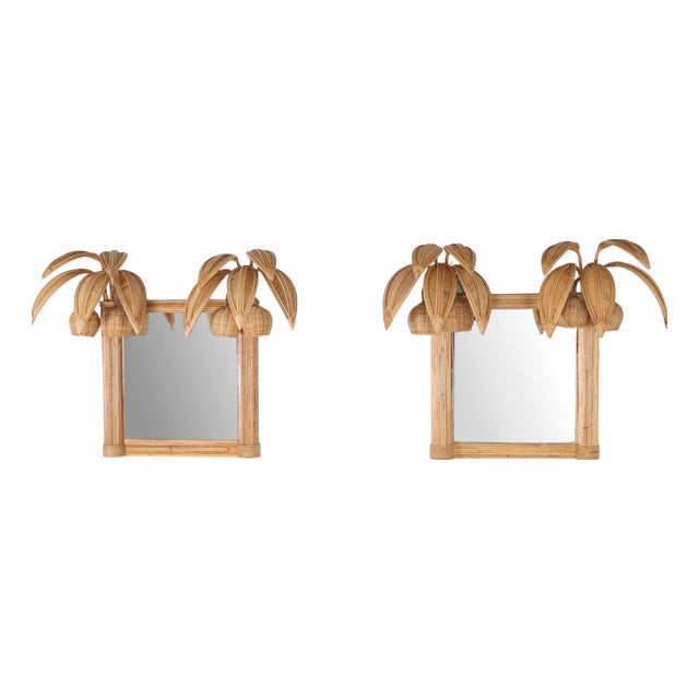 Illuminated Rattan Mirror For Sale