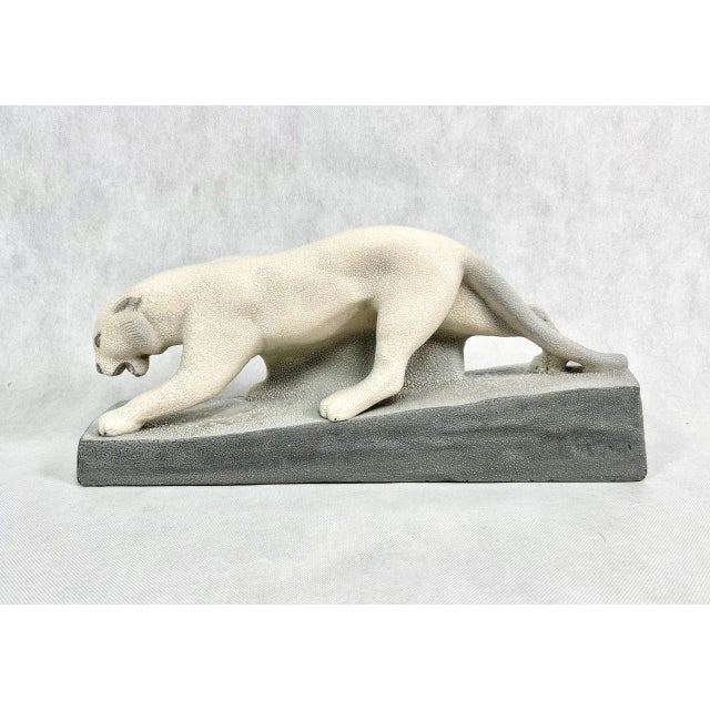 Large Art Deco Ceramic Panther, 1930s For Sale - Image 4 of 11