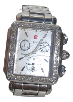 Michele Deco Diamond Bezel Mother of Pearl Dial Watch