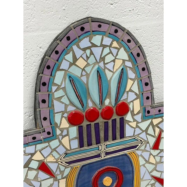 Abstract Expressionism 48 Inch 1960s Ceramic & Enamel Wall Plack. For Sale - Image 3 of 4