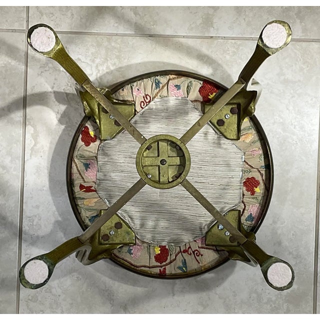 Vintage Brass Suzani Foot Stool For Sale - Image 10 of 13
