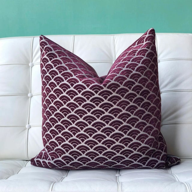 2020s Contemporary Seigaiha Scallop Throw Pillow - 12x19 For Sale - Image 5 of 5