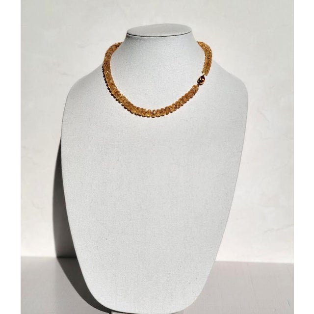 Brazilian Faceted Citrine Beaded Necklace, 19.5 Inches Long For Sale In Cleveland - Image 6 of 8