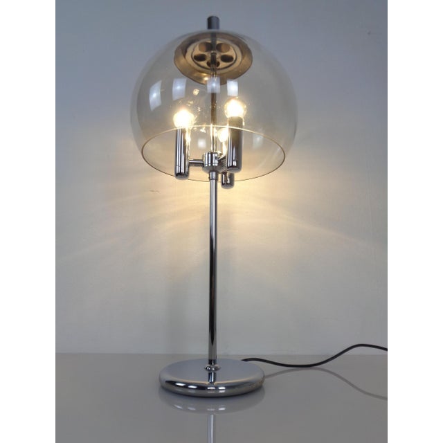 Metal Glass and Chrome-Plated Ball Table Lamp, Italy, 1960s For Sale - Image 7 of 16