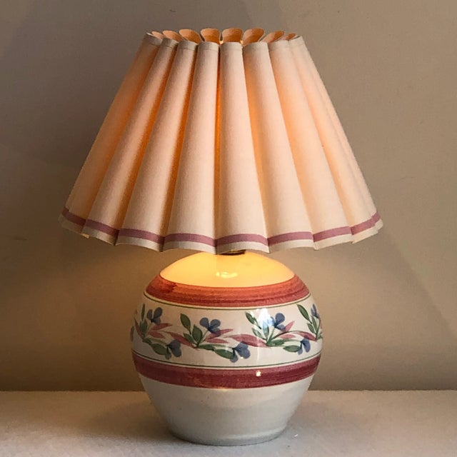 Vintage Hand-Glazed Floral Pottery Lamps — a Pair For Sale In Baltimore - Image 6 of 12