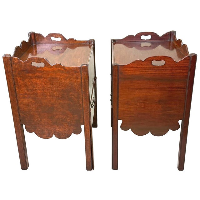 Georgian Mahogany Nightstands, 1760, Set of 2 For Sale - Image 6 of 17