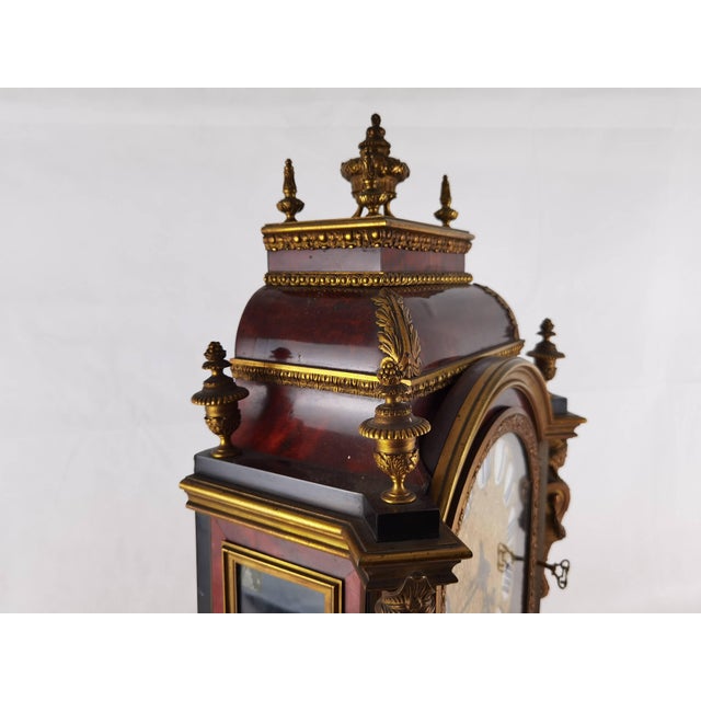 Antique Pendulum Clock in Bronze and Wood from Lagarde, Paris, 1860s For Sale - Image 18 of 18