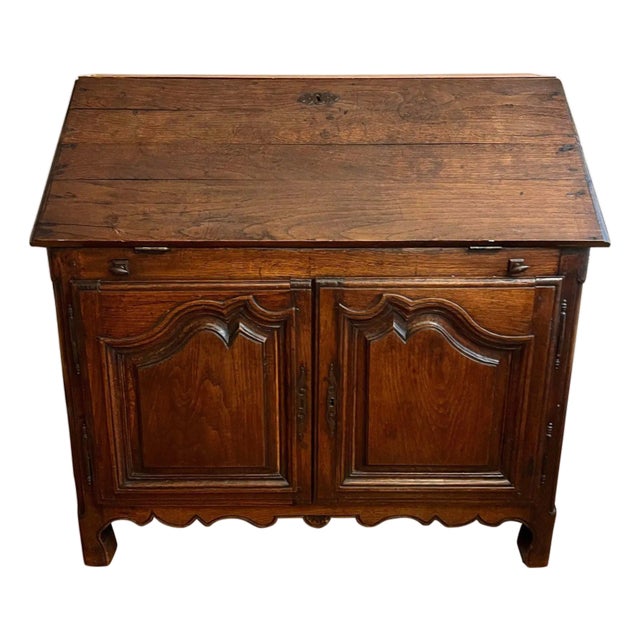 Antique 19th Century Walnut French Provincial Slant Front Secretary Desk For Sale