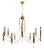 Large Italian Brass Chandelier from Prearo Luce, 1980s For Sale