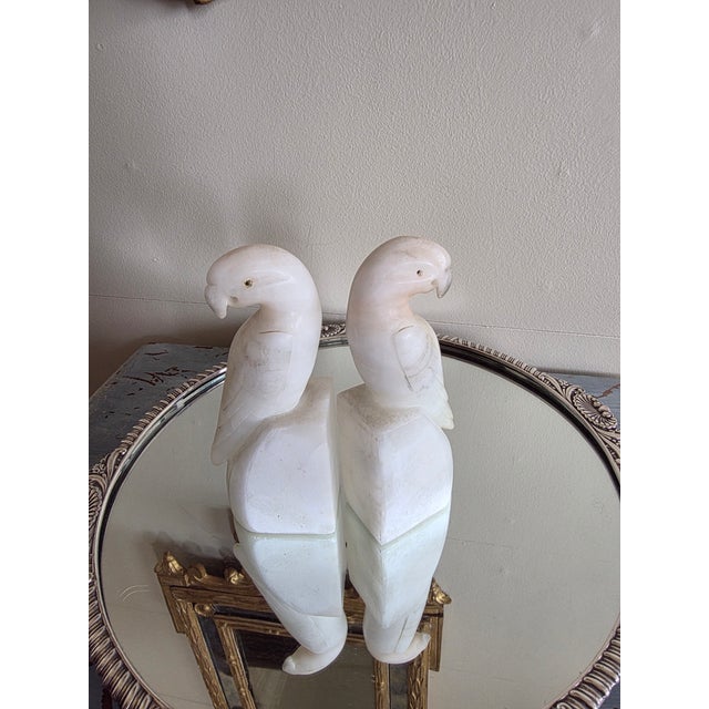 Vintage Alabaster Parrot Bookends For Sale - Image 15 of 15