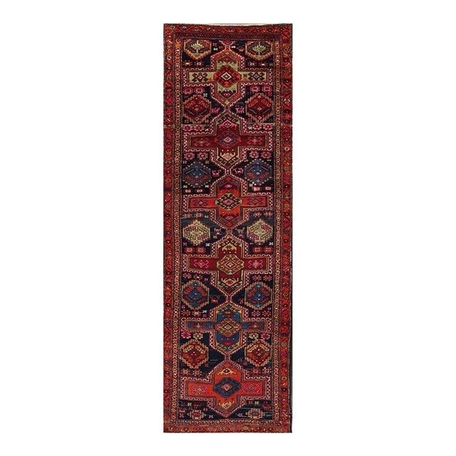 1970s Old Persian Malayer Runner Rug 4x12 For Sale