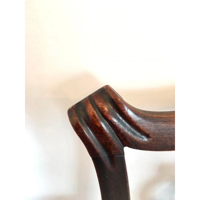 Wood Antique Mahogany Open Arm Desk Chair For Sale - Image 7 of 10