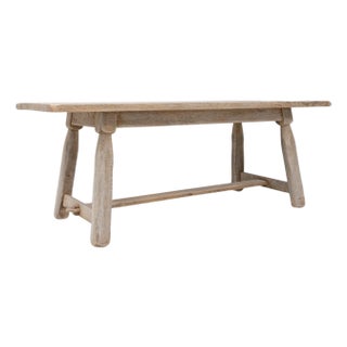 20th Century Belgian Oak Dining Table With Splayed Legs For Sale