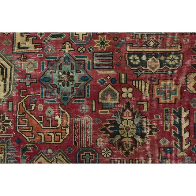 Tabriz Rug 9’8” X 11’8” Pink Wool Vintage Distressed Hand-Knotted Carpet For Sale - Image 10 of 16