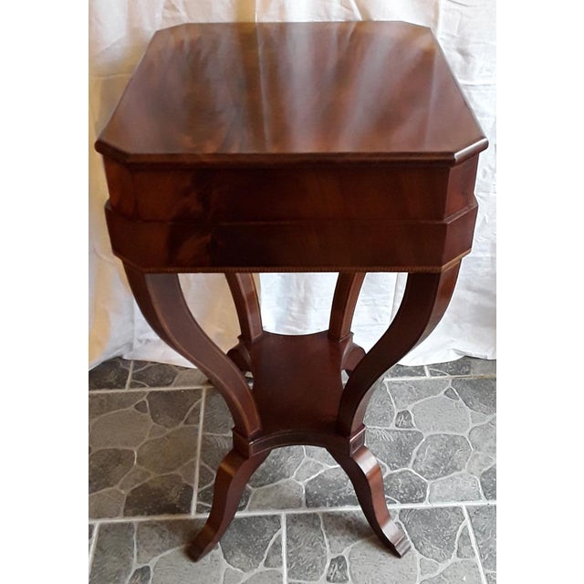Antique German Biedermeier Sewing Table in Mahogany, 1830s For Sale - Image 13 of 14
