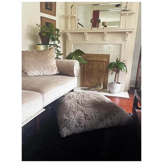 Contemporary Contemporary Arhaus XL Sheepskin Floor Pillow For Sale - Image 3 of 8